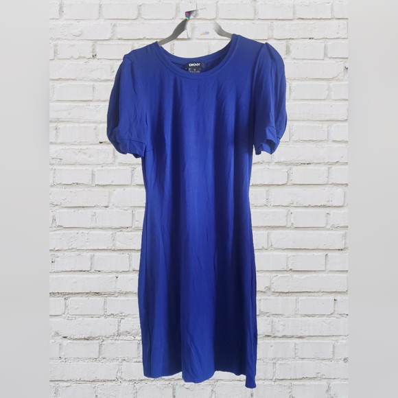 Dkny Dresses & Skirts - DKNY blue midi stretchy dress